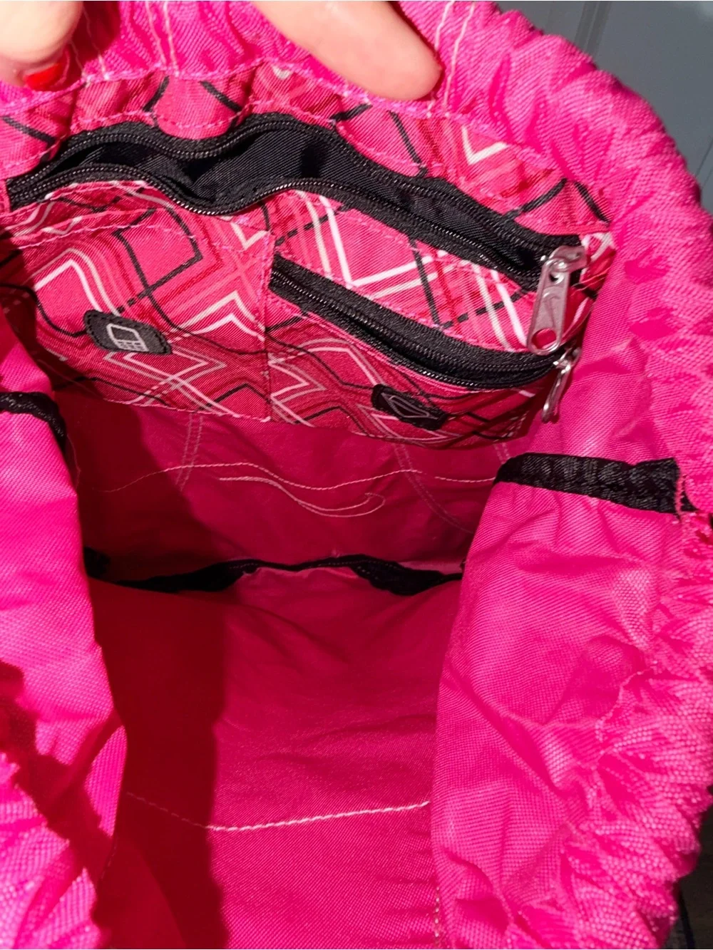Nike Pink & Silver Drawstring Backpack Bag